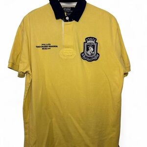 Ralph Lauren Yellow Polo Shirt with Black Collar